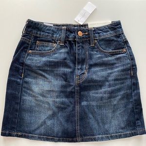 American Eagle High-Rise Dark Wash Jean Mini Skirt